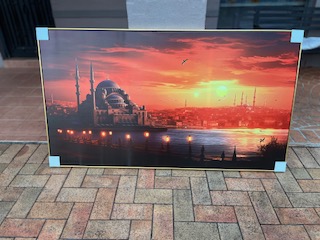 Sunset Mosque Canvas Print – Premium Wall Art – Ready to Hang – 160×90 cm